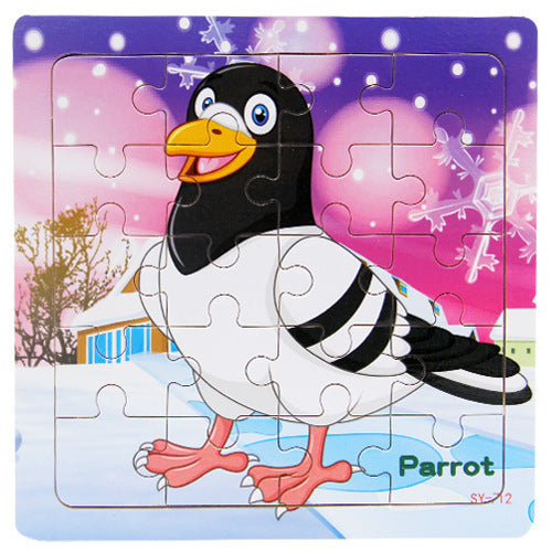 Wooden puzzle animal poultry child