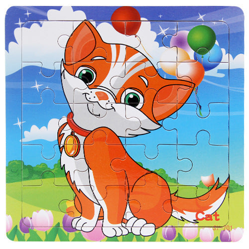 Puzzle en bois animal volaille enfant