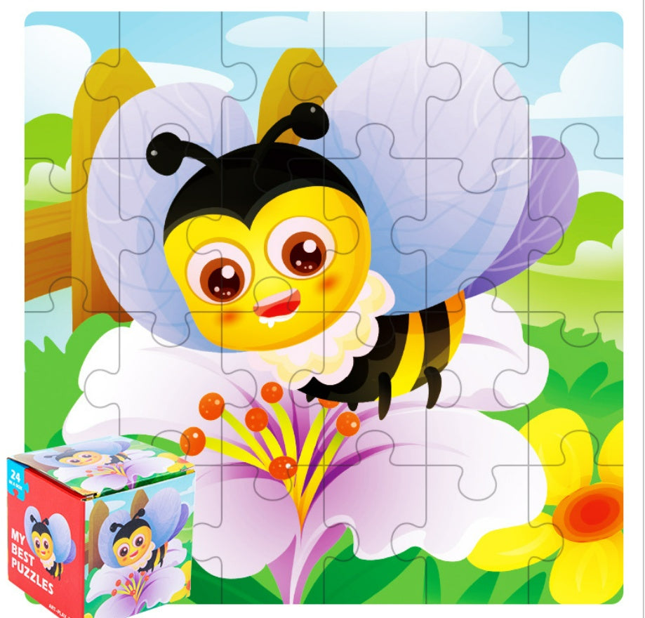 Wooden puzzle animal poultry child