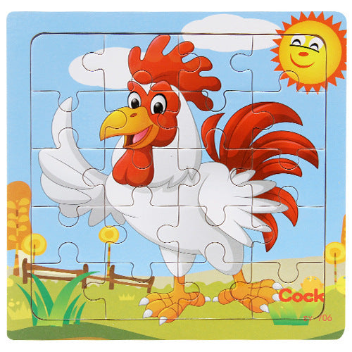 Wooden puzzle animal poultry child