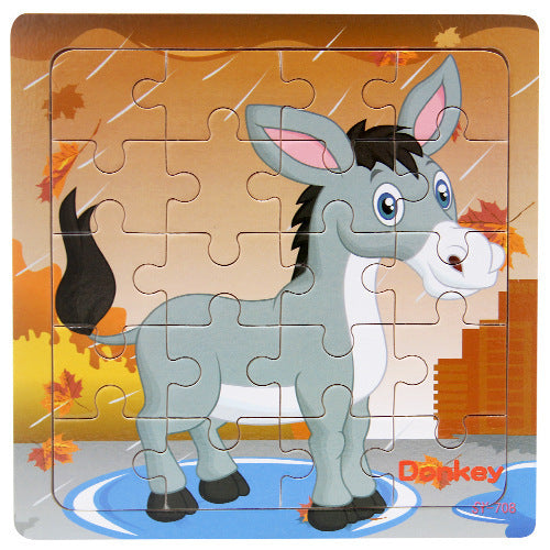 Puzzle en bois animal volaille enfant