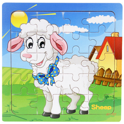 Wooden puzzle animal poultry child