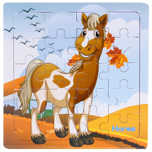 Puzzle en bois animal volaille enfant